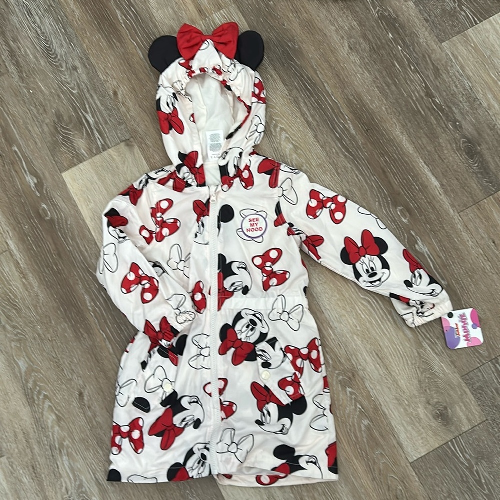 NEW Disney girls windbreaker jacket, pink/red, size 6